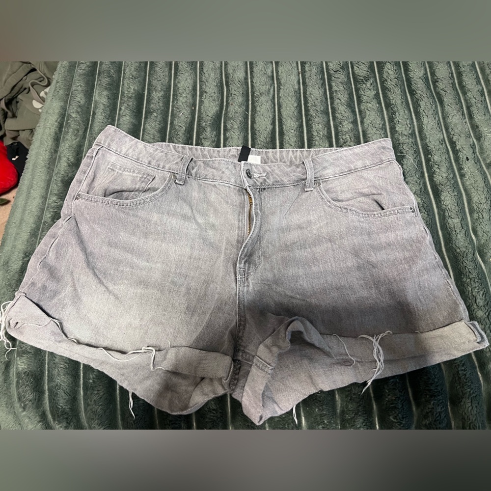 H&M Light Gray Denim Jean Shorts